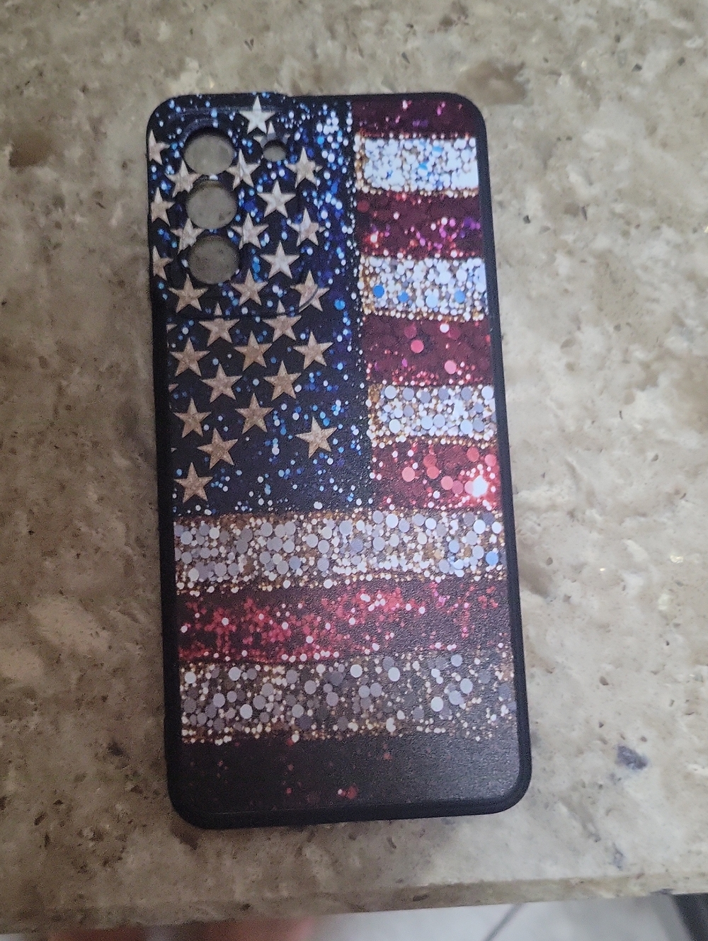 Glitter American Flag Phone Case - Red, White & Blue S21 Plus